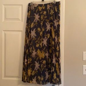 Loft floral midi skirt